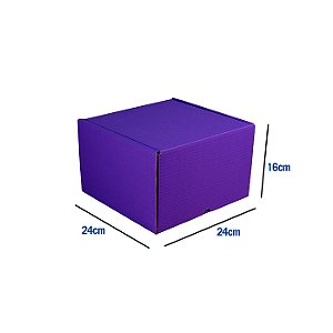 Caixa de Papelão Violeta Média - 24 x 24 x 16