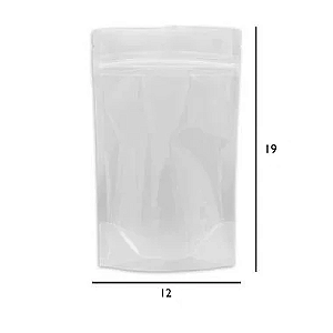 Saco Stand Up Pouch Transparente - Fecho Zip - 12 x 19