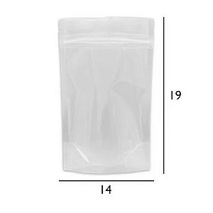 Saco Stand Up Pouch Transparente - Fecho Zip - 14 x 19