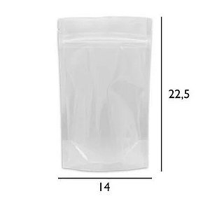 Saco Stand Up Pouch Transparente - Fecho Zip - 14 x 22.5