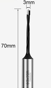 Broca HW (não passante) diâmetro 3mm X 70mm comprimento (DIREITA)