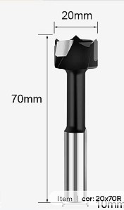 Broca (não passante) tipo HW ø 20 mm x 70mm x 10mm (para BV)