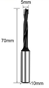 Broca (não passante) tipo HW ø 5 mm x 70mm x 10mm