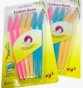 Kit com 06 Navalhas para Sobrancelha, Rosto e Corpo