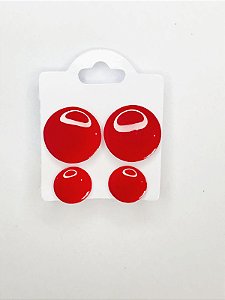 BRINCO BOLINHA 2 EM 1 ¨RESINA VERMELHA¨