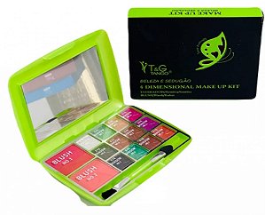 PALETA DE SOMBRAS E BLUSH VERDE TANGO