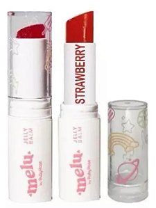 Jelly Balm Labial "Strawberry"Melu By Ruby Rose Hidratante Cores Sabores