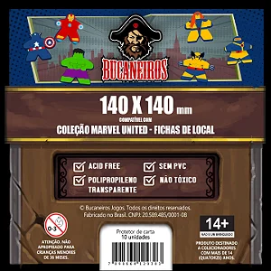 Sleeve Customizado Marvel United - Fichas de Local (140 x 140)