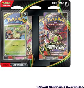 Blister Quadrúplo Pokémon Chikorita ME03 Equilíbrio Perfeito