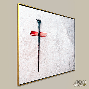 Quadro "Sacrifício e Redenção" c/ moldura flutuante