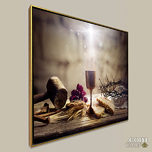 Quadro O Sacrifício e a Redenção c/ moldura flutuante