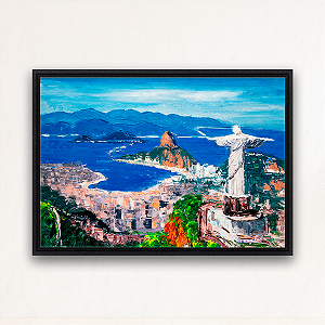 "Redentor das Cores"- Quadro em Canvas com moldura flutuante.
