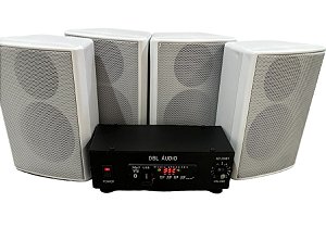 KIT AMPLIFICADOR MARCA DBL ÁUDIO DIGITAL AD 230 BT + 04 CAIXAS DE SOM CP-04 COM BLUETOOTH