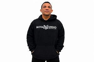 Casaco de Moletom NU Preto & Silk Screen Branco