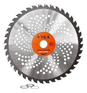 Disco Serra-Grama Circular Vídea 40 Dentes Roçadeira 255mm Furo 25mm c/ Arruela 16/20/22mm Vila
