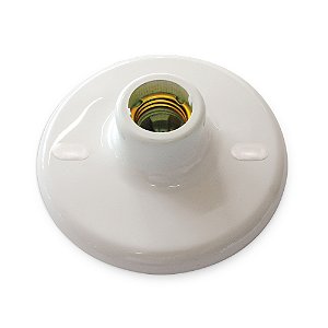 PORTA LÂMPADA E27 DE PORC. PLAFONIER PLASTICO BRANCO