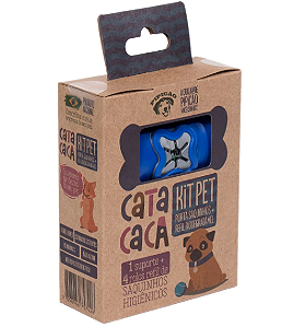 Kit Higiênico Porta Cata Caca Com 4 Rolos de Saquinhos