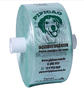 BOBINA COM 300 SAQUINHOS VERDE PIPICAO