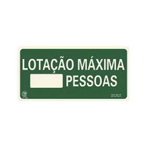 PLACA FOTOLUMINESCENTE M2 IND LOTACAO MAXIMA ADM FOTOL 15X30X02