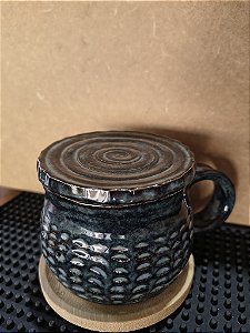 Caneca Artesanal Azul Petroleo (200ml)