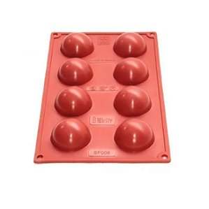 Forma Em Silicone Semisfera C/ 8 Cavid. Ø50mm - 295x173mm