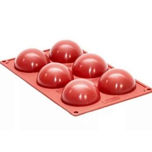 Forma Em Silicone Semisfera C/ 6 Cavid. Ø70mm - 295x173mm