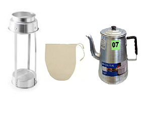 Kit Café 7 Litros Tripe Bule Aro E Coador