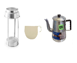 Kit Café 5 Litros Tripé Bule Aro E Coador