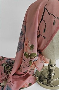 Lenço Rosa Romance | 90 x 90