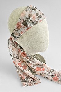 Lenço Rosa em Flor | 140 x 30