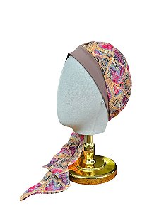Turbante Aatma Castanho UV 50+ com Lenço Elos