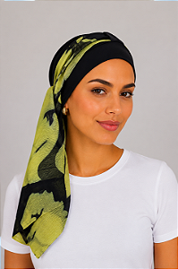 Turbante Aatma Preto UV 50+ com Lenço Entusiasmo