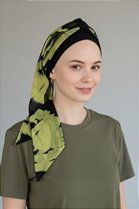 Turbante Aatma Preto UV 50+ com Lenço Entusiasmo