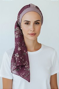 Turbante Aatma Lilás UV 50+ com Lenço Carinho