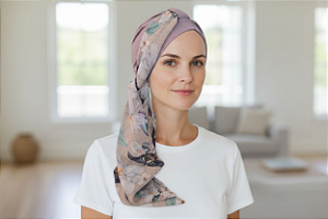 Turbante Aatma Lilás UV 50+ com Lenço Borboleta Encanto