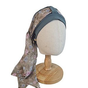 Turbante Aatma Verde Eucalipto UV 50+ com Lenço Jardim Vintage