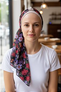 Turbante Aatma Fendi UV 50+ com Lenço Jardim Noturno