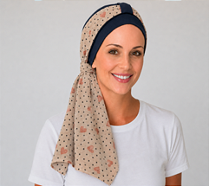 Turbante Aatma Azul Marinho UV 50+ com Lenço Doce Amor