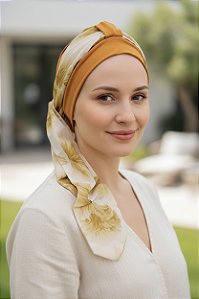 Turbante Aatma Damasco UV 50+ com Lenço Campo Sereno