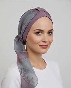 Turbante Aatma Lilás UV 50+ com Lenço Malva