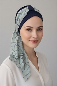 Turbante Aatma Azul UV 50+ com Lenço Serenité