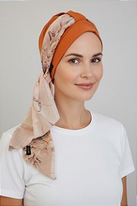 Turbante Aatma Laranja UV 50+ com Lenço Aurora