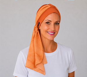 Turbante Aatma Laranja com Lenço Poente Tropical