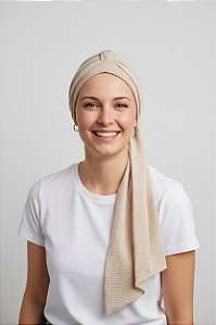 Turbante Aatma Areia com Lenço Brisa