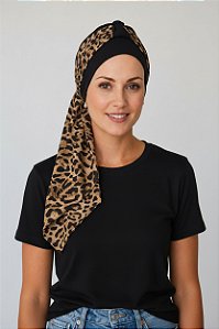 Turbante Aatma Preto UV 50+ com Lenço Savana