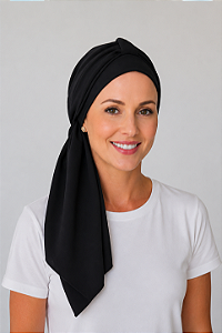 Turbante Aatma Preto UV 50+ com Lenço All Black
