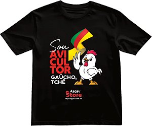 Camiseta Sou Avicultor Gaúcho - Preta
