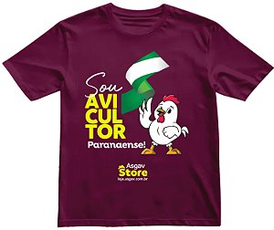 Camiseta Sou Avicultor Paranaense - Bordô