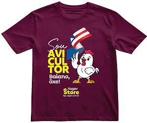 Camiseta Sou Avicultor Baiano - Bordô