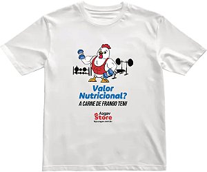 Camiseta Valor Nutricional Carne de Frango - Branca